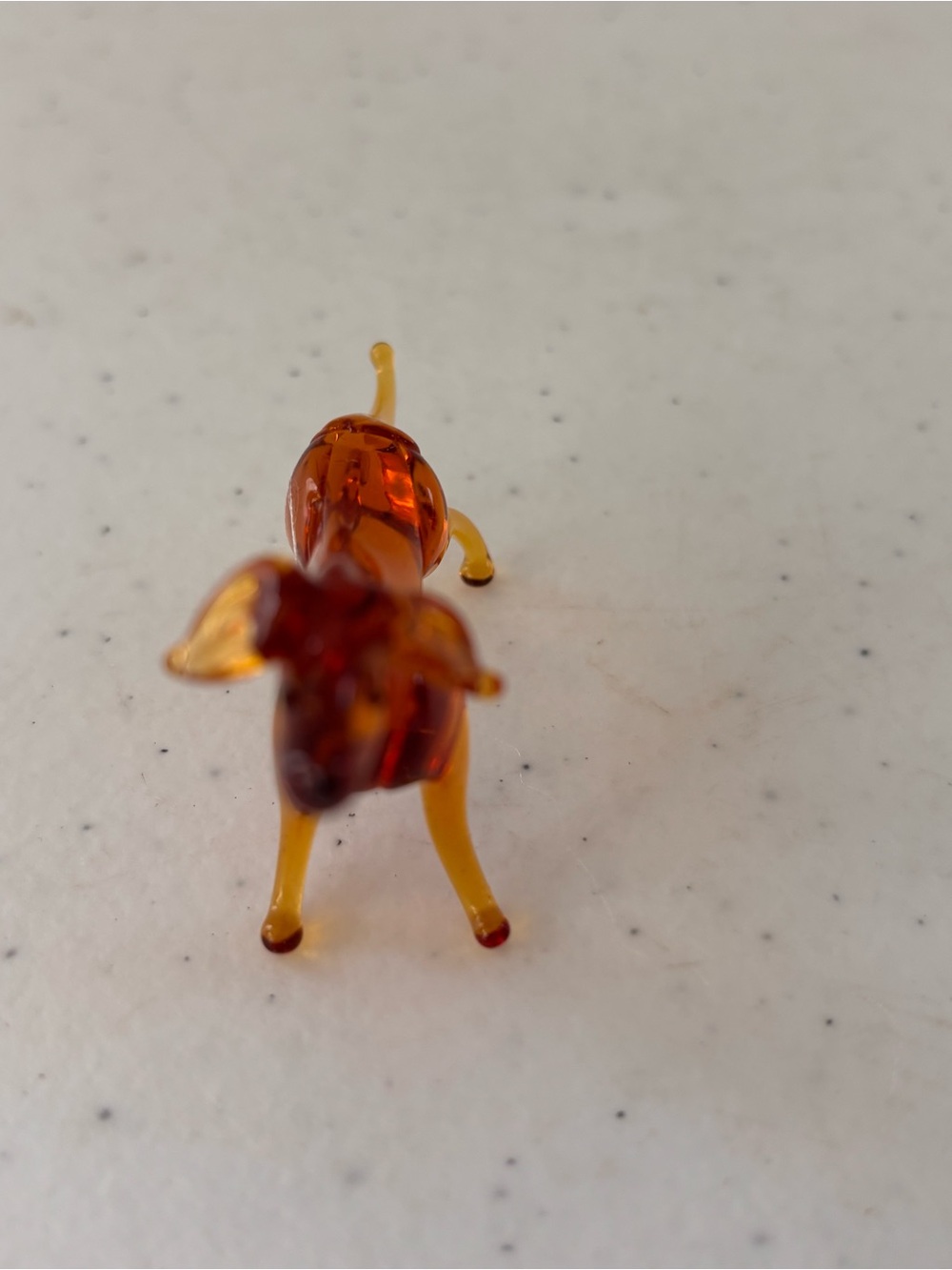 Hand-Blown Amber Glass Dog Figurine - Amber Brown Home Art